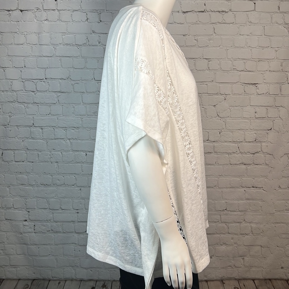 JM Collection White Slub Knit Crochet Top Plus Size XXL - Picture 4 of 7